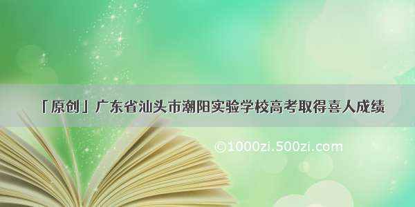 「原创」广东省汕头市潮阳实验学校高考取得喜人成绩