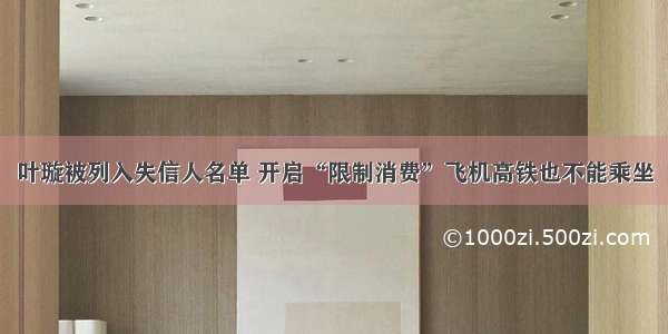 叶璇被列入失信人名单 开启“限制消费”飞机高铁也不能乘坐