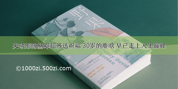 关晓彤陈赫邓超齐送祝福 30岁的鹿晗 早已走上人生巅峰