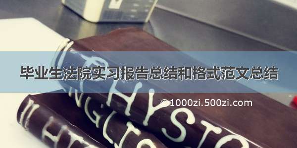 毕业生法院实习报告总结和格式范文总结