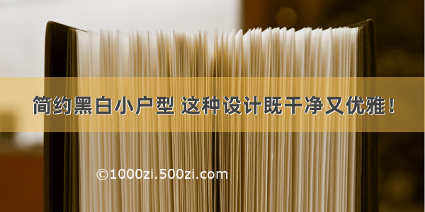 简约黑白小户型 这种设计既干净又优雅！