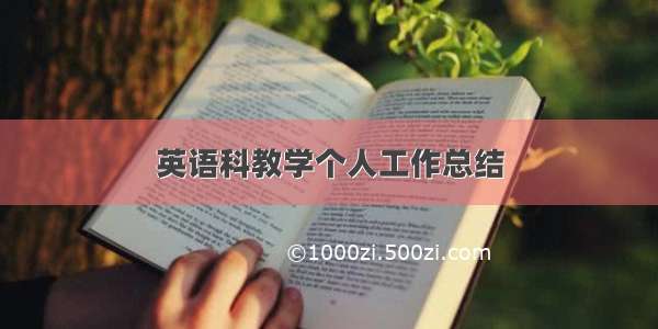 英语科教学个人工作总结