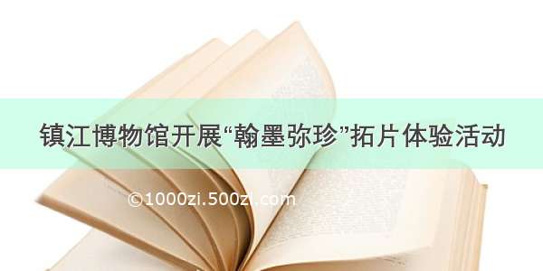 镇江博物馆开展“翰墨弥珍”拓片体验活动