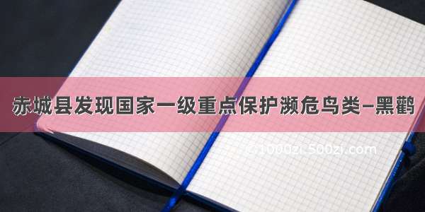 赤城县发现国家一级重点保护濒危鸟类—黑鹳