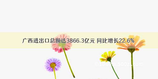 广西进出口总额达3866.3亿元 同比增长22.6%