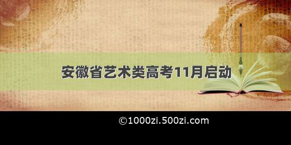 安徽省艺术类高考11月启动