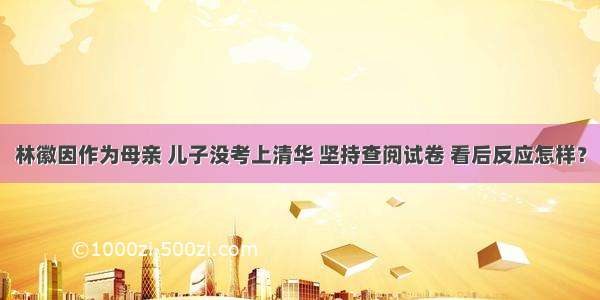 林徽因作为母亲 儿子没考上清华 坚持查阅试卷 看后反应怎样？