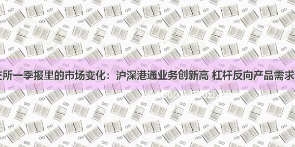 港交所一季报里的市场变化：沪深港通业务创新高 杠杆反向产品需求增加