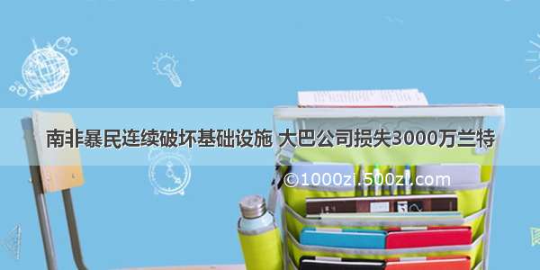 南非暴民连续破坏基础设施 大巴公司损失3000万兰特