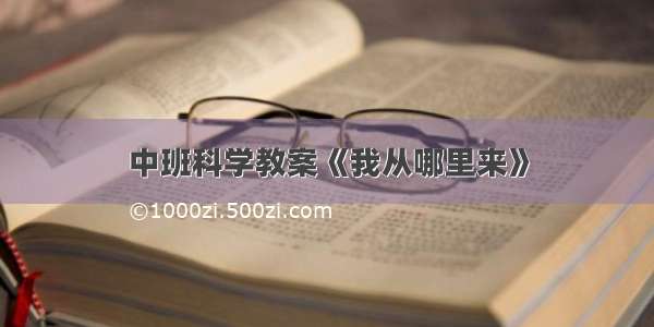 中班科学教案《我从哪里来》