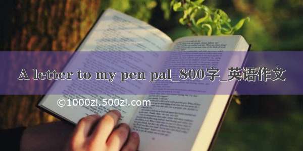 A letter to my pen pal_800字_英语作文