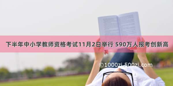 下半年中小学教师资格考试11月2日举行 590万人报考创新高