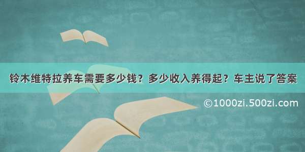 铃木维特拉养车需要多少钱？多少收入养得起？车主说了答案