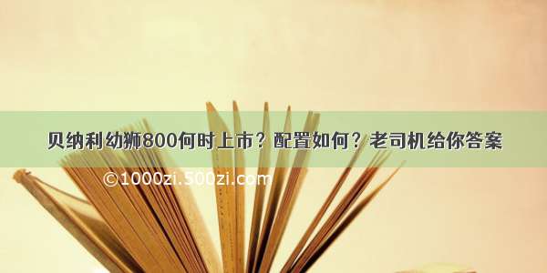 贝纳利幼狮800何时上市？配置如何？老司机给你答案