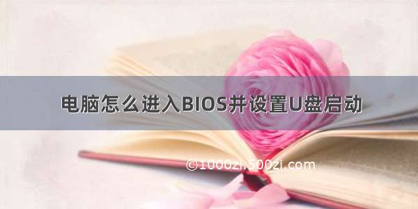 电脑怎么进入BIOS并设置U盘启动