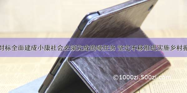 李希：对标全面建成小康社会必须完成的硬任务 坚定不移推进实施乡村振兴战略