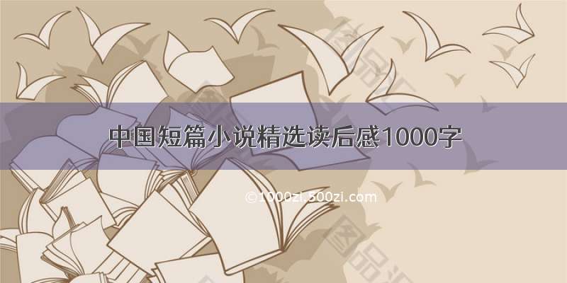 中国短篇小说精选读后感1000字