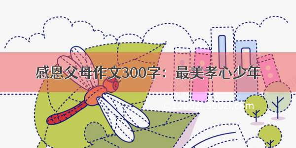 感恩父母作文300字：最美孝心少年