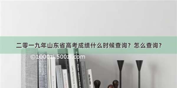 二零一九年山东省高考成绩什么时候查询？怎么查询？