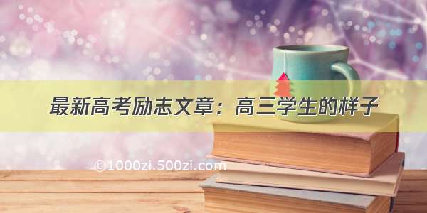 最新高考励志文章：高三学生的样子