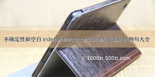 不确定性和空白 indeterminacy and blank英语短句 例句大全