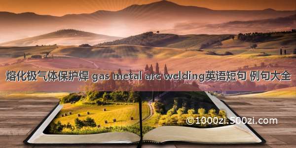 熔化极气体保护焊 gas metal arc welding英语短句 例句大全