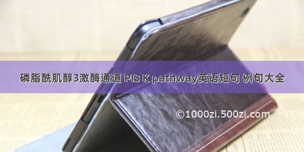 磷脂酰肌醇3激酶通道 PI3 K pathway英语短句 例句大全