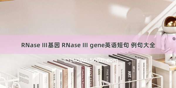 RNase Ⅲ基因 RNase Ⅲ gene英语短句 例句大全