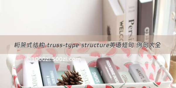 桁架式结构 truss-type structure英语短句 例句大全