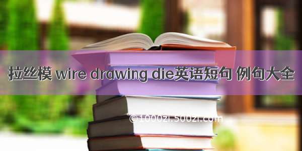 拉丝模 wire drawing die英语短句 例句大全