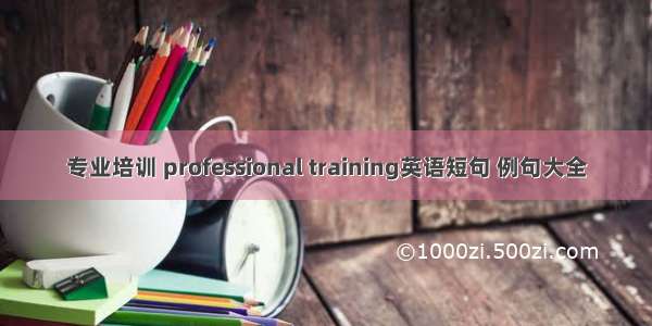 专业培训 professional training英语短句 例句大全