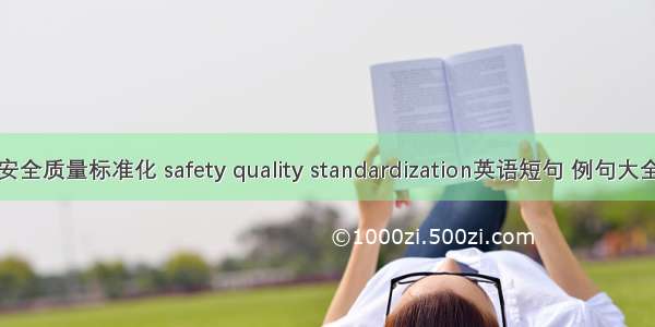 安全质量标准化 safety quality standardization英语短句 例句大全