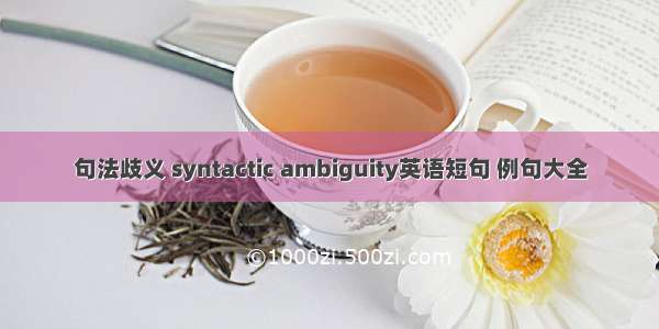 句法歧义 syntactic ambiguity英语短句 例句大全