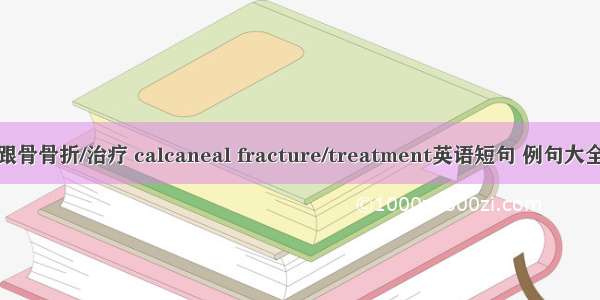 跟骨骨折/治疗 calcaneal fracture/treatment英语短句 例句大全