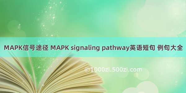 MAPK信号途径 MAPK signaling pathway英语短句 例句大全