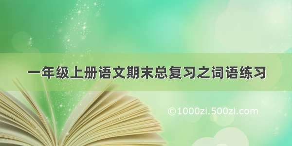 一年级上册语文期末总复习之词语练习