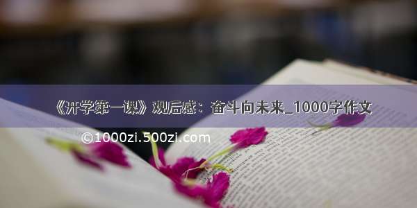 《开学第一课》观后感：奋斗向未来_1000字作文