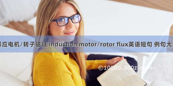 感应电机/转子磁链 induction motor/rotor flux英语短句 例句大全