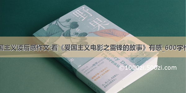 爱国主义读后感作文:看《爱国主义电影之雷锋的故事》有感_600字作文