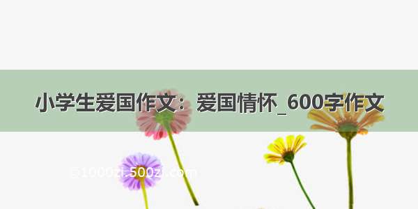 小学生爱国作文：爱国情怀_600字作文