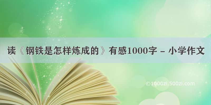 读《钢铁是怎样炼成的》有感1000字 - 小学作文