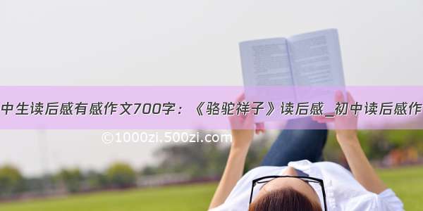 初中生读后感有感作文700字：《骆驼祥子》读后感_初中读后感作文