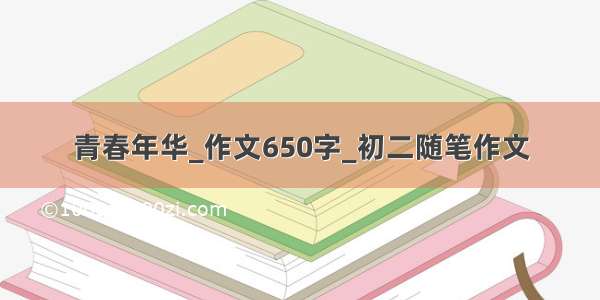 青春年华_作文650字_初二随笔作文