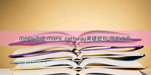 MAPK途径 MAPK pathway英语短句 例句大全