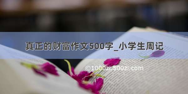 真正的财富作文500字_小学生周记