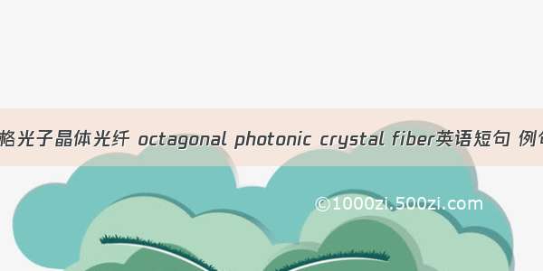 八角晶格光子晶体光纤 octagonal photonic crystal fiber英语短句 例句大全