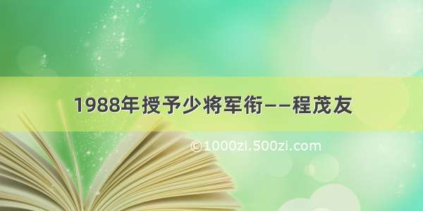 1988年授予少将军衔——程茂友