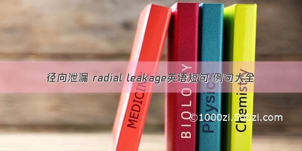 径向泄漏 radial leakage英语短句 例句大全