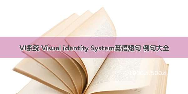 VI系统 Visual identity System英语短句 例句大全