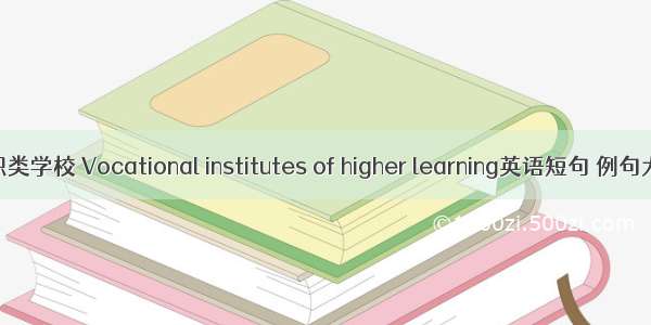 高职类学校 Vocational institutes of higher learning英语短句 例句大全